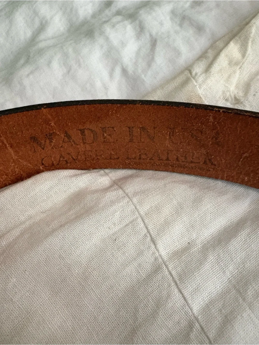 Vintage Tooled Brown Leather Belt Made USA with Silver Buckle 46 inches long